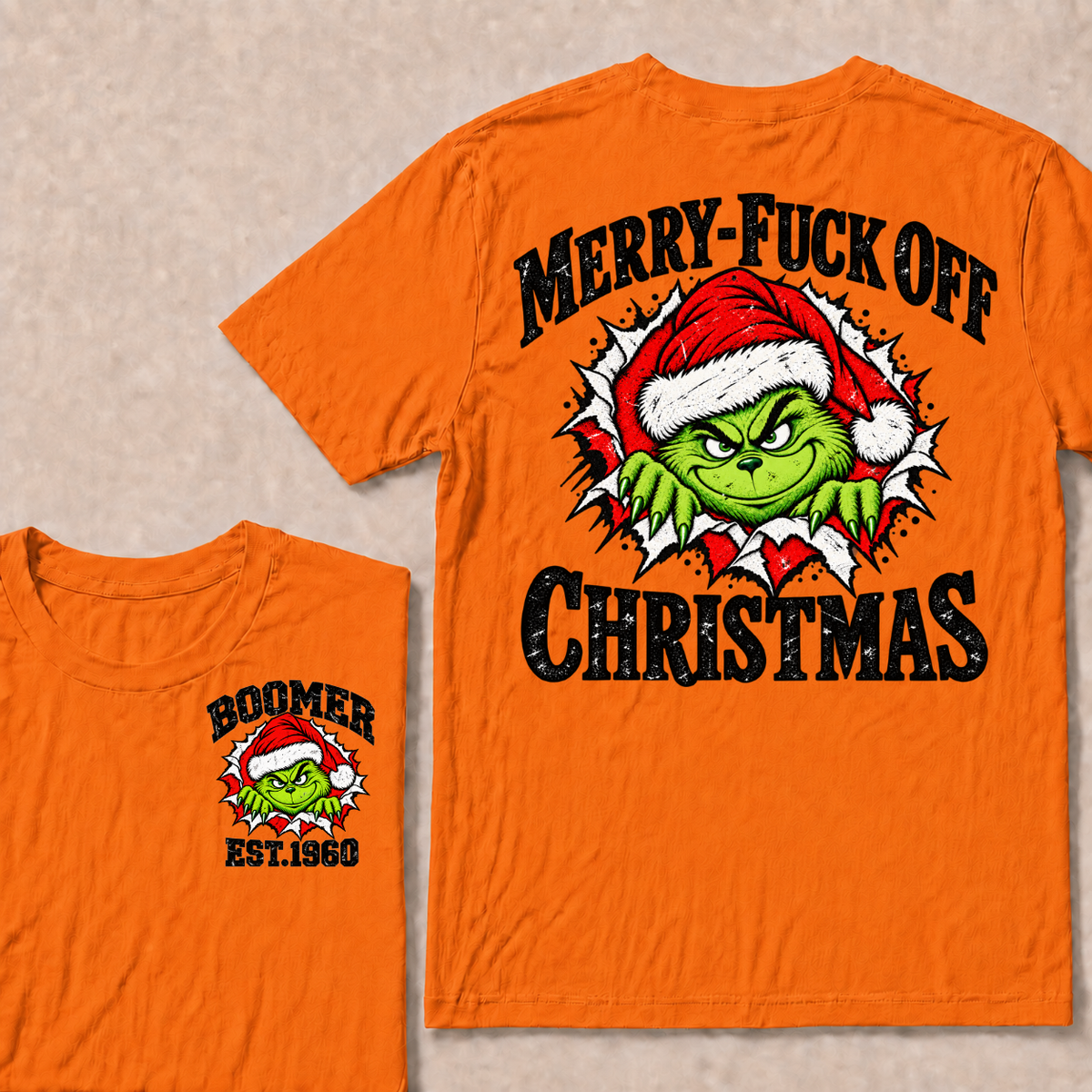 Merry-Fuck Off Christmas  Boomer Est. Year T-shirt