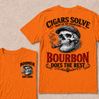 Boomer EST.Year Cigars Solve Most Of My Problems Bourbon Does The Rest T-shirt