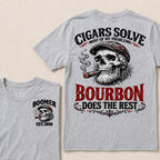 Boomer EST.Year Cigars Solve Most Of My Problems Bourbon Does The Rest T-shirt