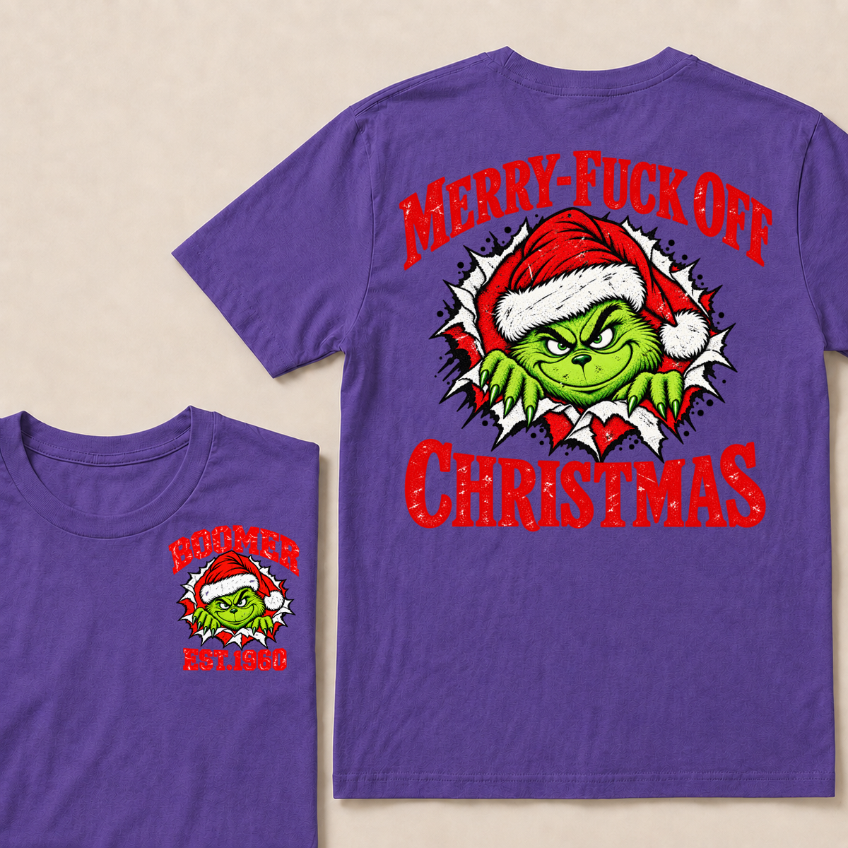 Merry-Fuck Off Christmas  Boomer Est. Year T-shirt