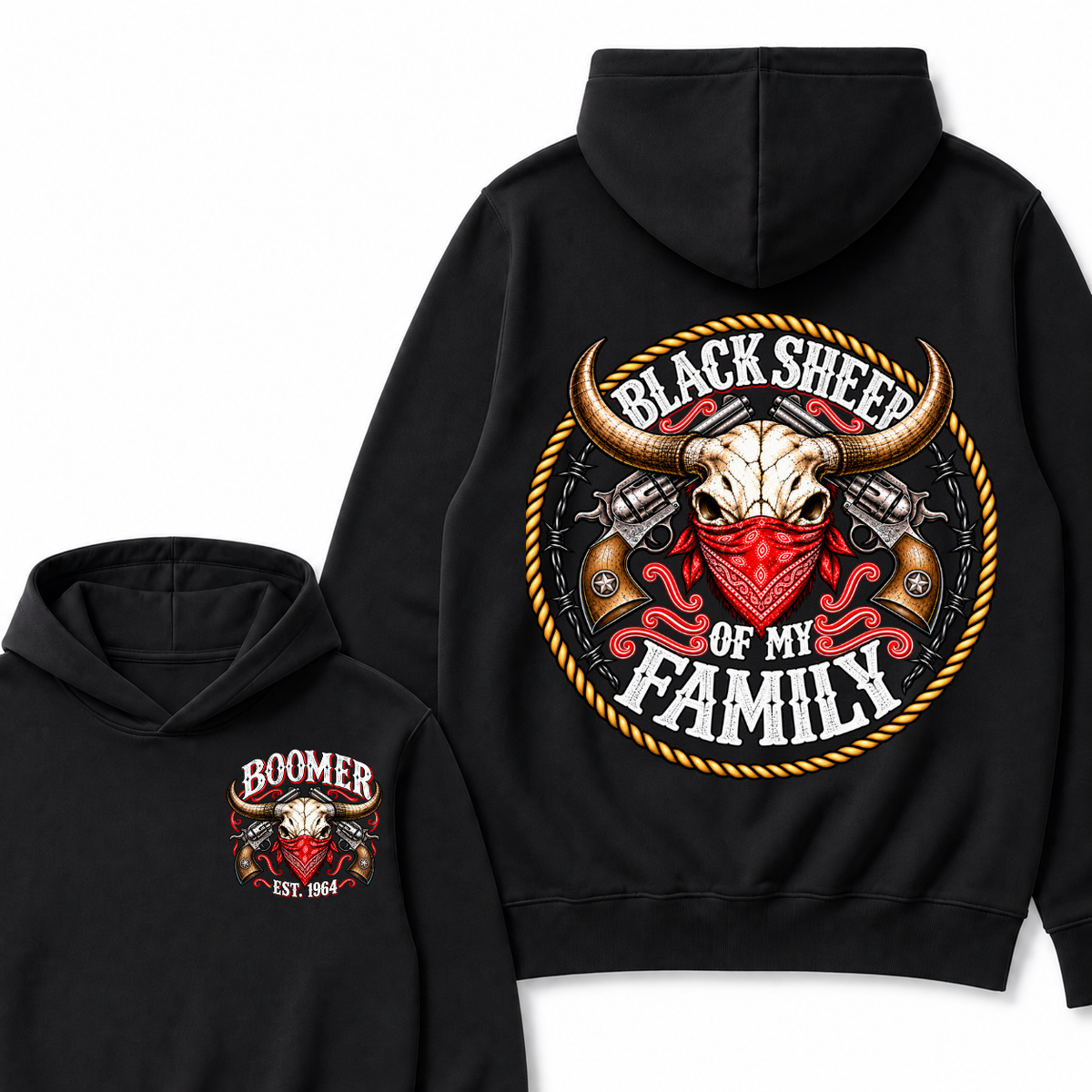 Boomer Est. year Black Sheep Of My Family Hoodie