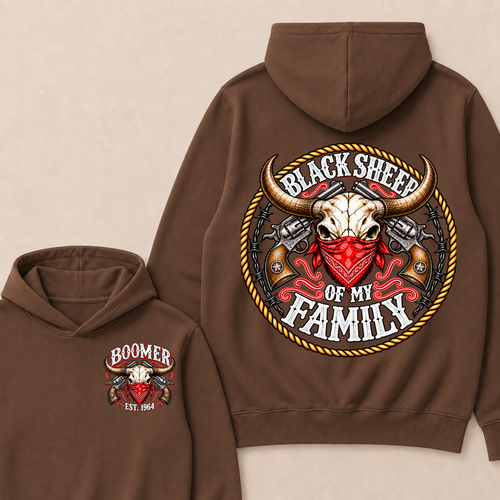 Boomer Est. year Black Sheep Of My Family Hoodie