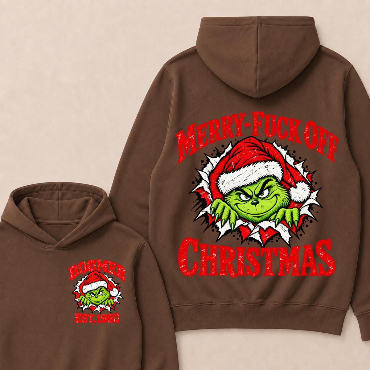 Merry-Fuck Off Christmas  Boomer Est. Year T-shirt Hoodie