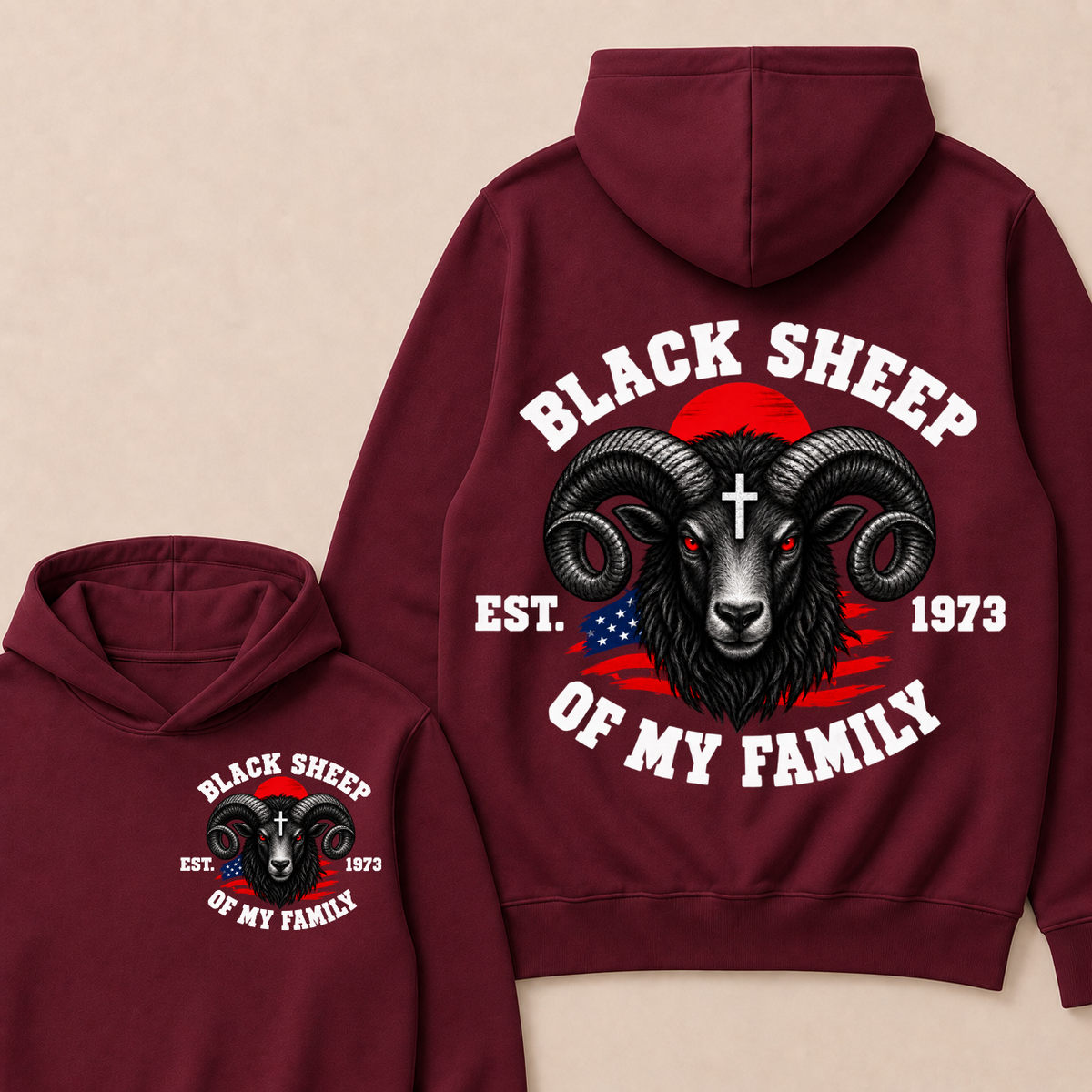Custom Your Year Black Sheep Of My Family  Hoodie