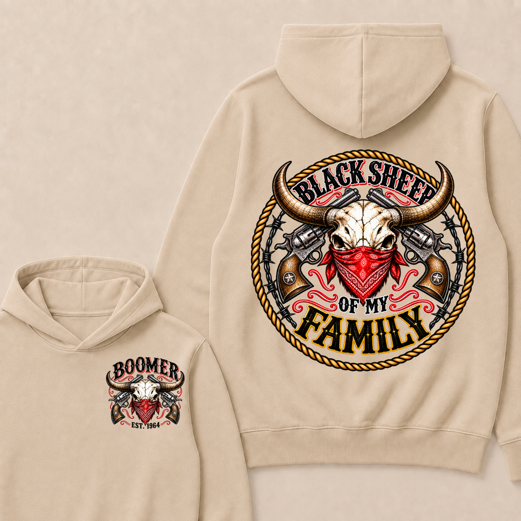 Boomer Est. year Black Sheep Of My Family Hoodie