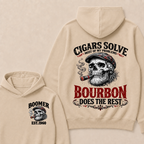 Boomer EST.Year Cigars Solve Most Of My Problems Bourbon Does The Rest  Hoodie
