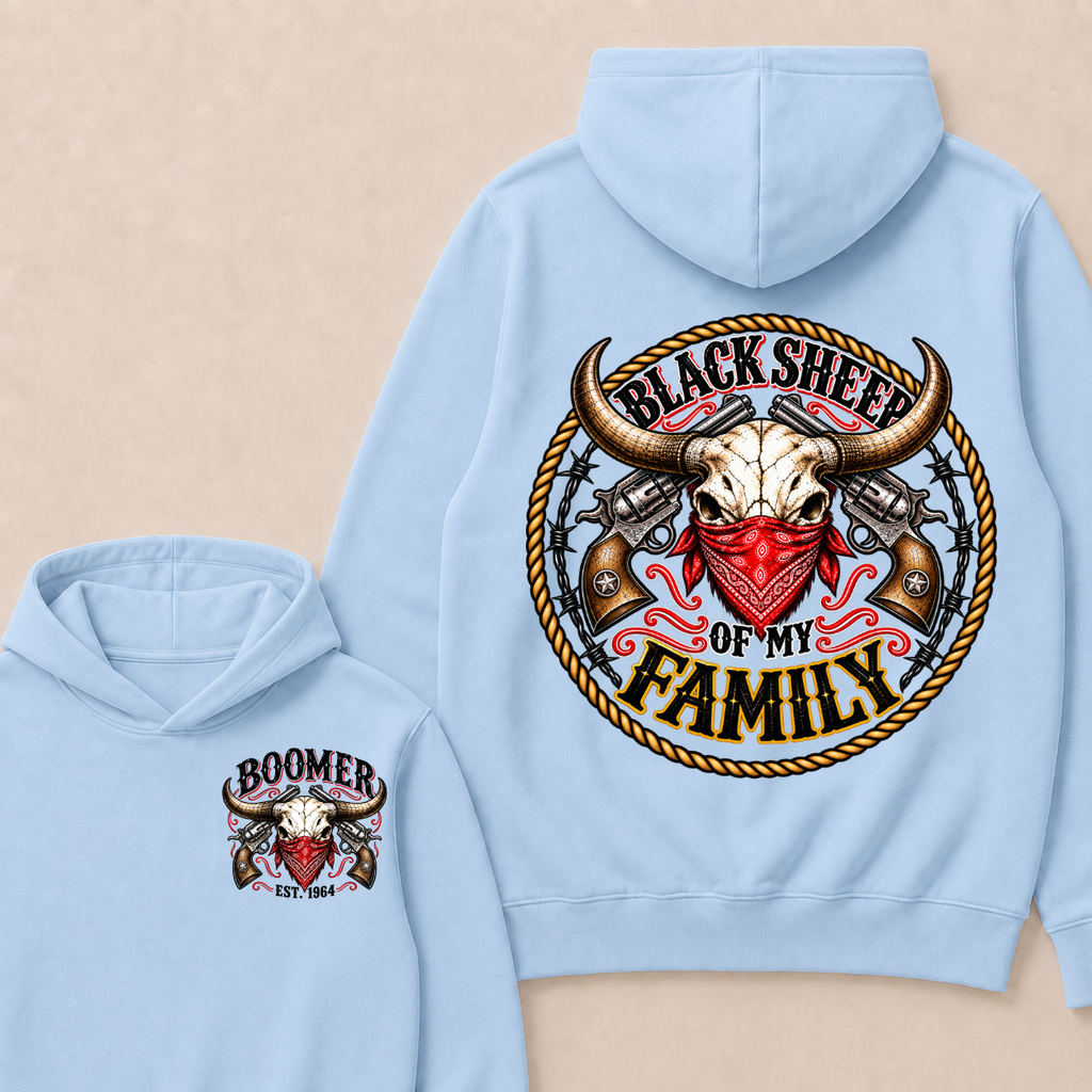 Boomer Est. year Black Sheep Of My Family Hoodie