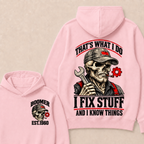 That's What I Do I Fix Stuff And I Know Things Boomer Est. Year Hoodie