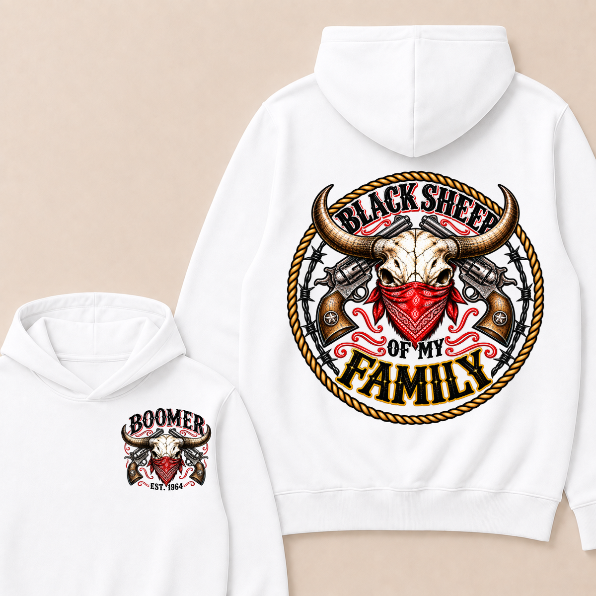 Boomer Est. year Black Sheep Of My Family Hoodie