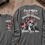 I'm A Bitch (Beautiful Intelligent Thoughtful Caring Honest) With A Low Bullshit Tolerance. Don't Try Me Custom Your Year Sweatshirt