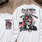I'm A Bitch (Beautiful Intelligent Thoughtful Caring Honest) With A Low Bullshit Tolerance. Don't Try Me Custom Your Year Sweatshirt