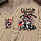 I'm A Bitch (Beautiful Intelligent Thoughtful Caring Honest) With A Low Bullshit Tolerance. Don't Try Me Custom Your Year Sweatshirt