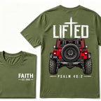 LIFTED Faith Psalm 40:2 Offroad 4X4 Jeep Christian T-Shirt EST.Year Religious Faith Graphic Tee
