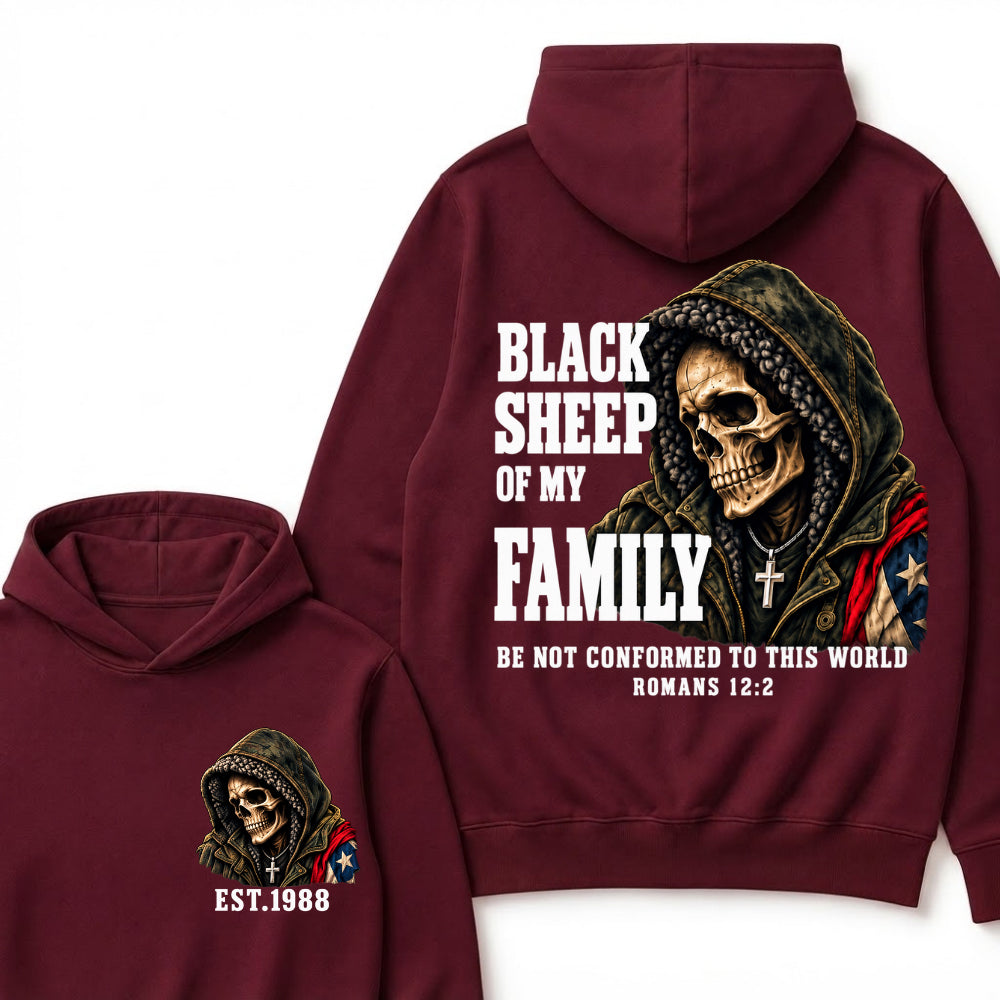 Black Sheep Of My Family Be Not Conformed To This World Romans 12:2 Est. Year Hoodie