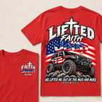 Custom Year Lifted Faith Jeep He Lifted Me Out Of The Mud And Mire Psalm 40:2 T-Shirts