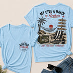 My Give A Damn Is Broken V-Neck T-Shirt