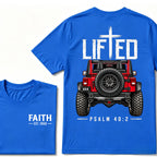 LIFTED Faith Psalm 40:2 Offroad 4X4 Jeep Christian T-Shirt EST.Year Religious Faith Graphic Tee