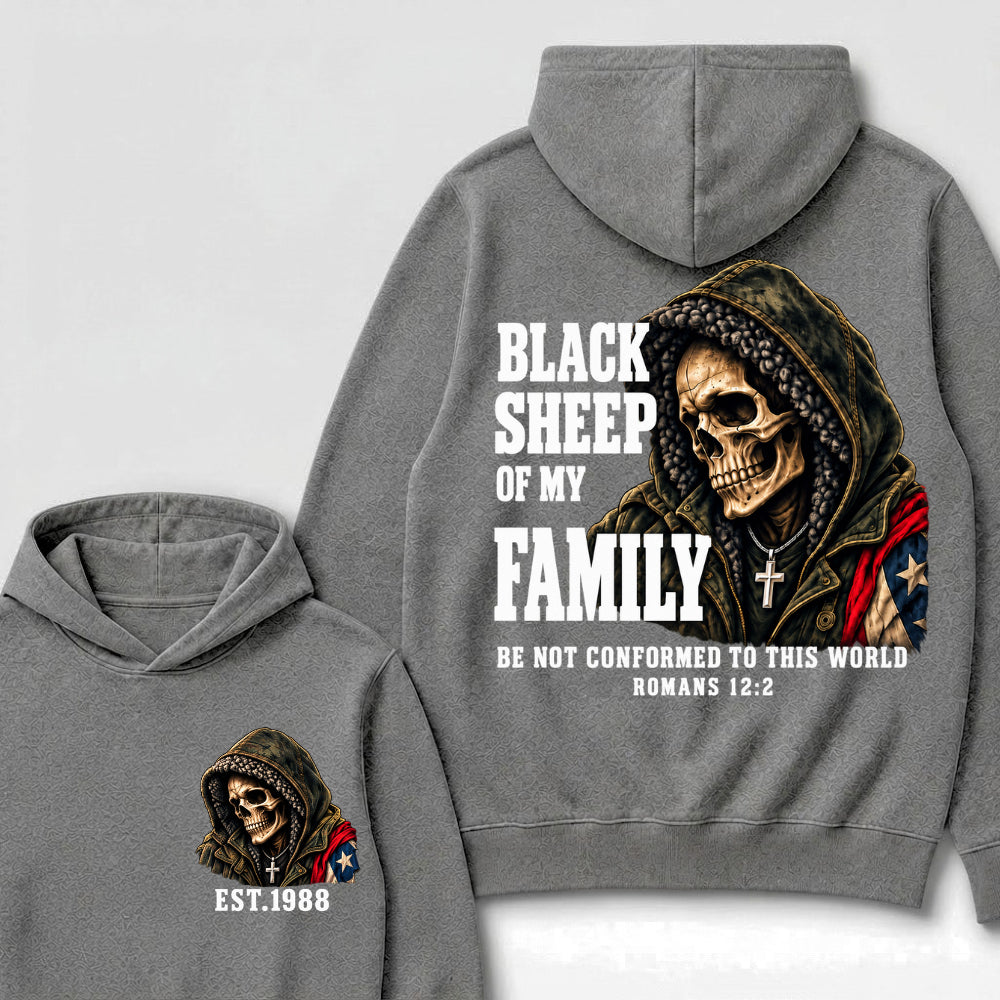 Black Sheep Of My Family Be Not Conformed To This World Romans 12:2 Est. Year Hoodie