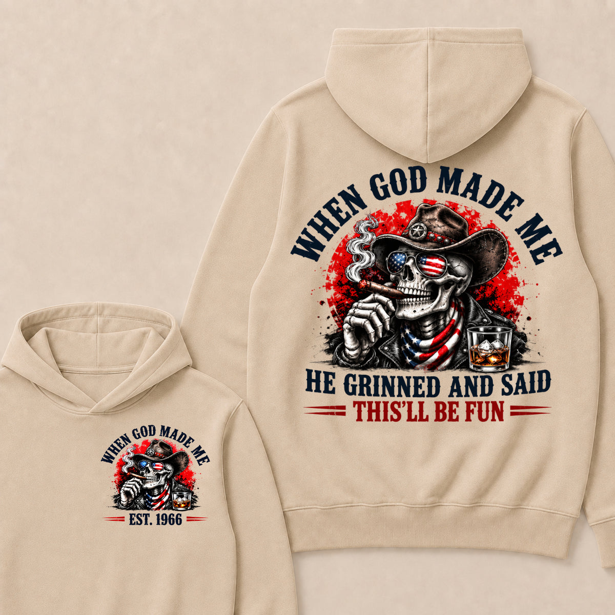When God Made Me He Grinned And Said This'll Be Fun Est. Year Hoodie