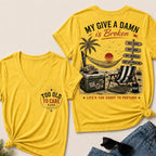 My Give A Damn Is Broken V-Neck T-Shirt