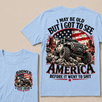 Boomer Est Year Offroad Jeep T-Shirt | I May Be Old But I Got To See America Before It Went To Shit