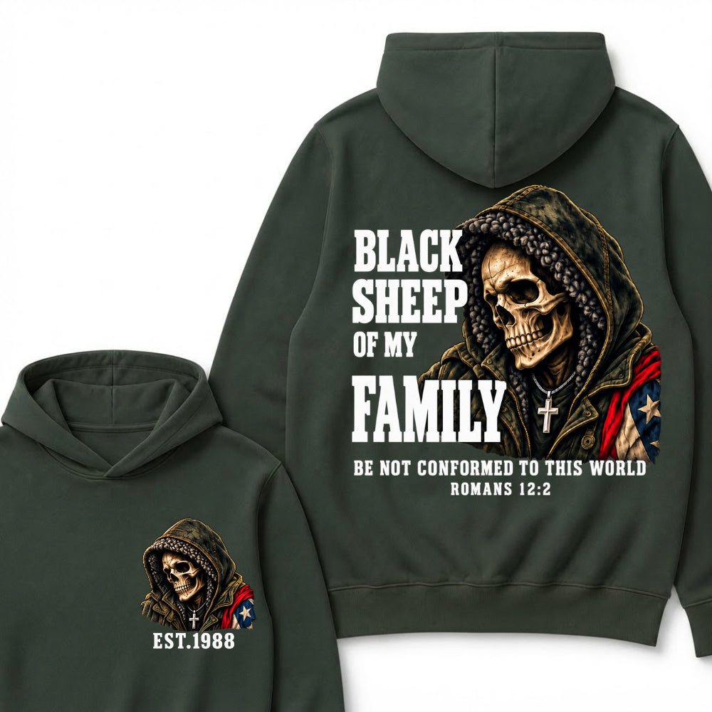 Black Sheep Of My Family Be Not Conformed To This World Romans 12:2 Est. Year Hoodie