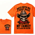 Boomer EST.Year Cowboy Skull Mess With Me I Fight Back Mess With My Family Graphic T-Shirt